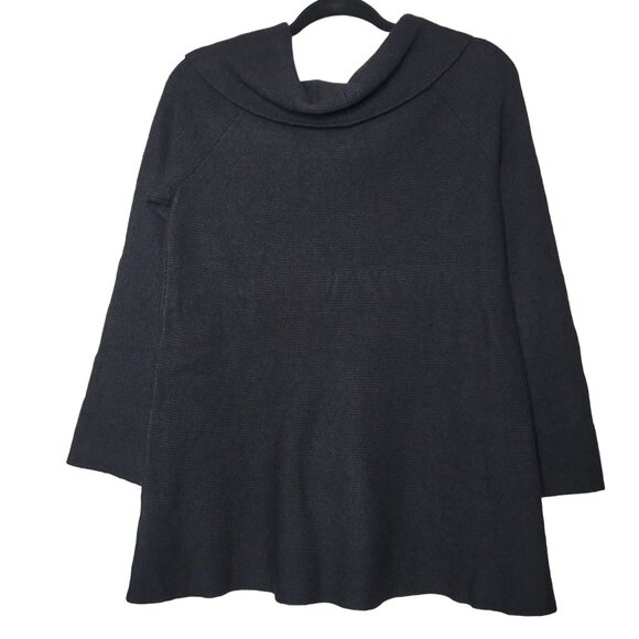 Soft Surroundings Womens Large Cowl Neck Sweater Wool Cashmere Black - Picture 2 of 8